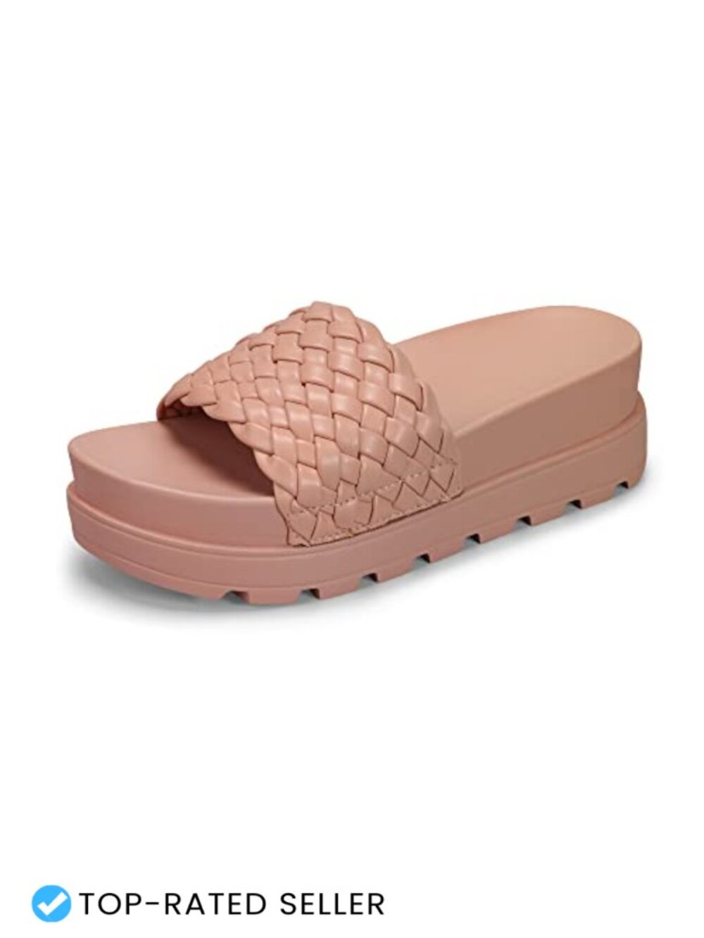 Platform Slide Sandals Chunky Braided Strap Vegan Comfort Casual